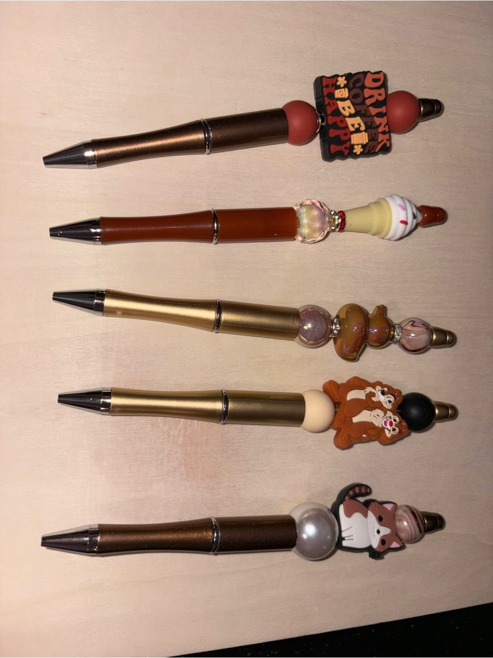 Set of 5 Decorative Novelty Pens with Cute Toppers